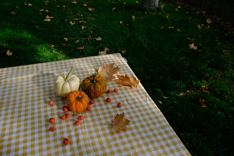 Table dressée de récolte d'automne